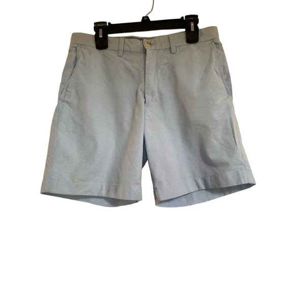 Southern Tide Mens 33 Chambray Blue Shorts 8 Inseam Pockets Beach Wear - Picture 1 of 7